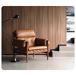 Кресло с деревянным каркасом и обивкой из натуральной кожи Medieval Furniture варинант исполнения - 3 | Loft Concept в Волгограде