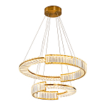 Светодиодная двухъярусная кольцевая люстра из хрусталя и стали и с пультом для регулировки света Maude Crystal Light варинант исполнения - 1 | Loft Concept в Волгограде