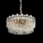 Круглая люстра с хрустальными подвесками на золотистом каркасе Gorgeous Crystal Light варинант исполнения - 6 | Loft Concept в Волгограде