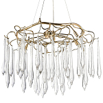 Люстра с хрустальными подвесками в виде капель Droplet Crystal Gold Chandelier 8 варинант исполнения - 1 | Loft Concept в Волгограде