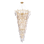 Люстра подвесная в форме перевернутой пирамиды с металлическими ветвями и прозрачными стеклянными подвесками Droplet Chandelier варинант исполнения - 2 | Loft Concept в Волгограде