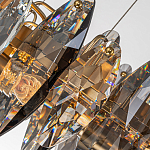 Люстра подвесная круглая с овальными подвесками из стекла дымчатого цвета Harlow Crystal Round варинант исполнения - 1 | Loft Concept в Волгограде