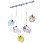 Люстра линейная с 5-ю разноцветными стеклянными плафонами Kaleido варинант исполнения - 2 | Loft Concept в Волгограде