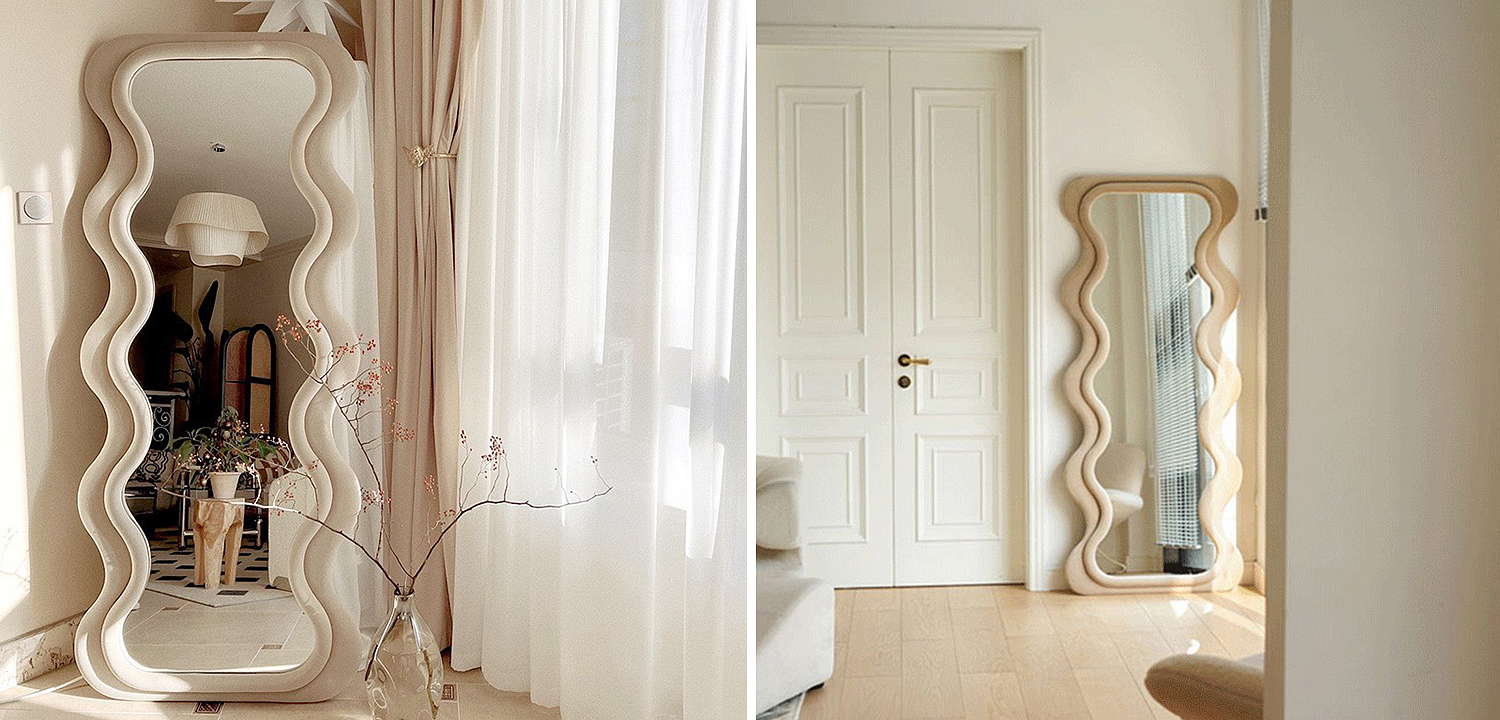 Зеркало Velvet Curved Waves Mirror Зеркало Velvet Curved Waves Mirror - Loft-Concept в Волгограде