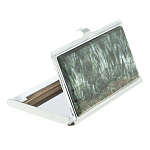 Визитница карманная металлическая с накладкой из натурального камня Серафинит Stone Business Card Holders  варинант исполнения - 2 | Loft Concept в Волгограде