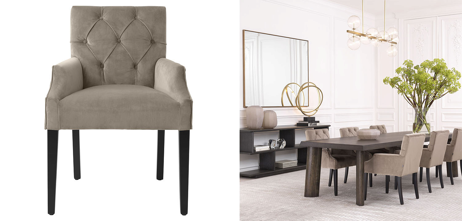 Стул Eichholtz DINING CHAIR ATENA WITH ARM Стул Eichholtz DINING CHAIR ATENA WITH ARM - Loft-Concept в Волгограде
