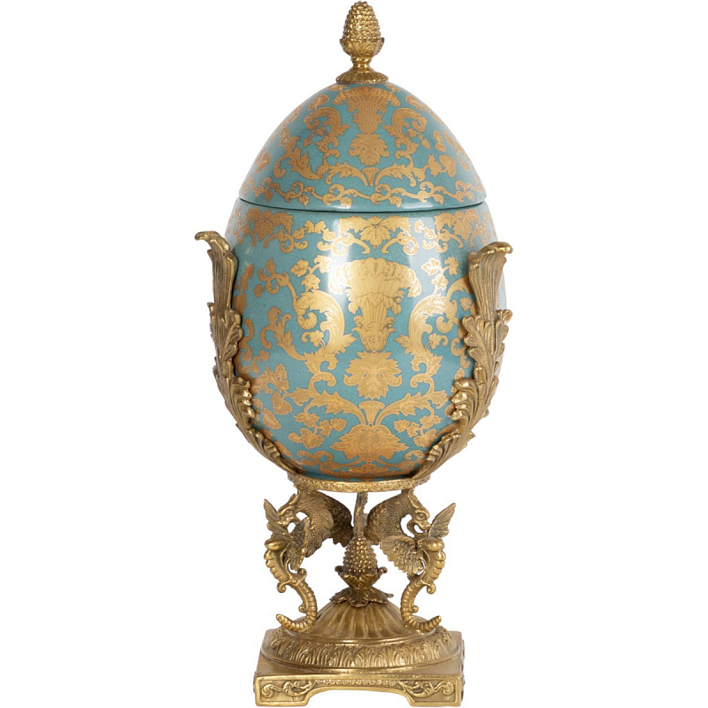 Фарфоровая шкатулка The Royal Egg Бронза Голубой Фарфоровая шкатулка The Royal Egg Бронза Голубой в Волгограде | Loft Concept