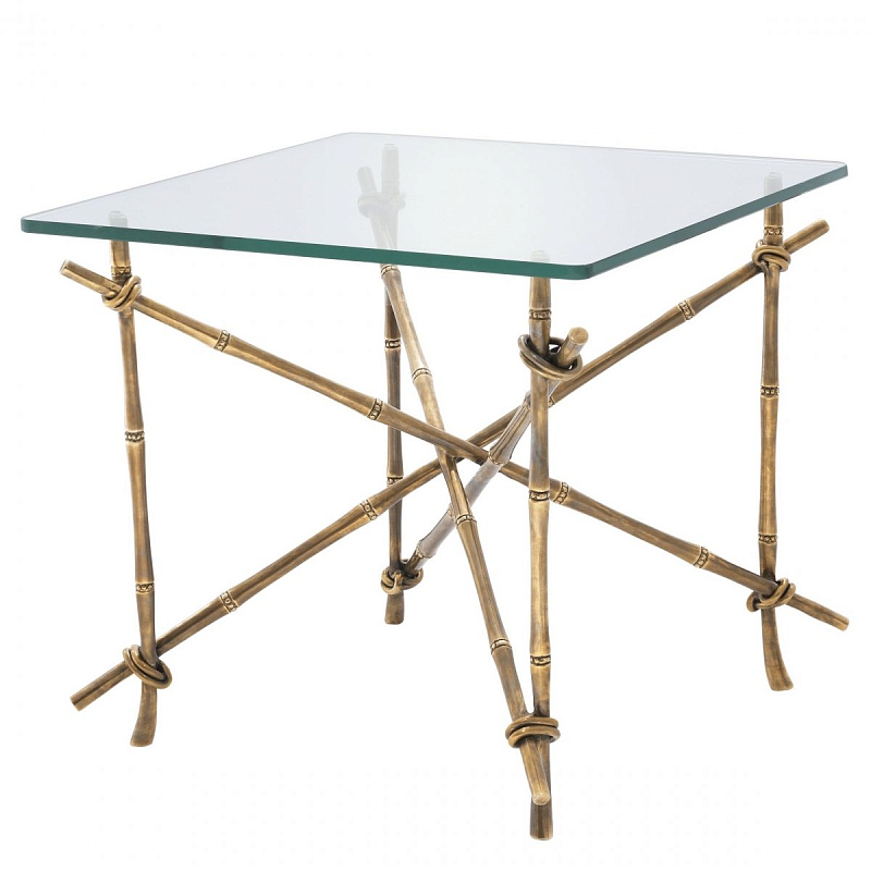 Журнальный стол Eichholtz Side Table Kahala Латунь Античная полированная Прозрачное Стекло Журнальный стол Eichholtz Side Table Kahala Латунь Античная полированная Прозрачное Стекло в Волгограде | Loft Concept