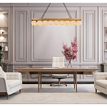 Люстра линейная прямоугольная с сферическими плафонами Phased Spheres варинант исполнения - 4 | Loft Concept в Волгограде