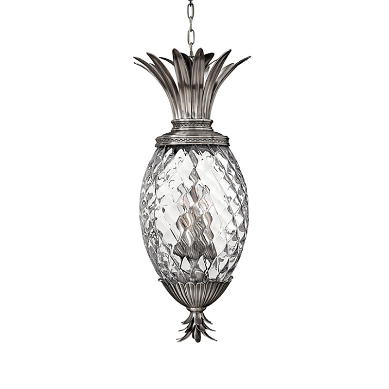  Подвесной светильник в форме ананаса с граненым стеклянным плафоном Hinkley Никель Прозрачное Стекло в Волгограде | Loft Concept 