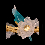 Люстра круглая на золотом каркасе с птичками и цветочным декором Miscellaneous herbs варинант исполнения - 7 | Loft Concept в Волгограде