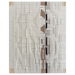 Текстильное панно ручной работы из хлопкового шнура wall panel line beige варинант исполнения - 2 | Loft Concept в Волгограде