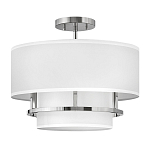 Потолочный светильник с двухслойным белым текстильным абажуром Hinkley варинант исполнения - 20 | Loft Concept в Волгограде