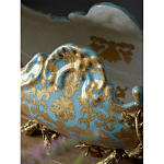 Чаша голубого цвета с оранментом и и бронзовыми фигурами леопардов Eden Garden варинант исполнения - 8 | Loft Concept в Волгограде