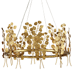 Люстра круглая золотая с декором в виде веток эвкалипта Eucalyptus Branches варинант исполнения - 1 | Loft Concept в Волгограде