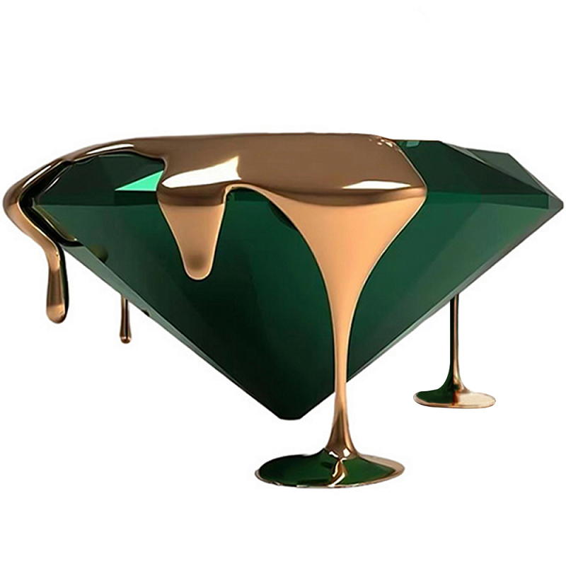 Кофейный стол Green Diamond Coffee Table Зеленый Изумрудный Медь Кофейный стол Green Diamond Coffee Table Зеленый Изумрудный Медь в Волгограде | Loft Concept