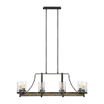 Люстра подвесная с восемью прозрачными стеклянными цилиндрическими плафонами в стиле лофт Feiss варинант исполнения - 2 | Loft Concept в Волгограде