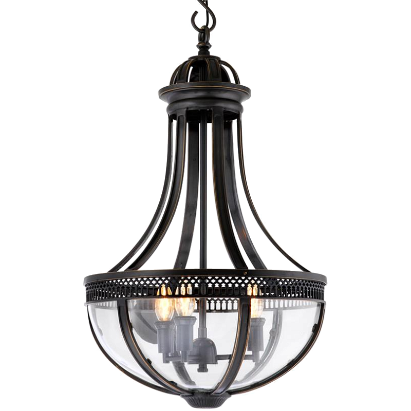 Люстра Lantern Capitol Hill S Bronze Темная бронза Прозрачный (Transparent) в Волгограде | Loft Concept 