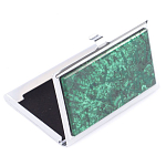 Визитница карманная металлическая с накладкой из натурального камня Малахит Stone Business Card Holders  варинант исполнения - 2 | Loft Concept в Волгограде