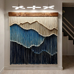 Текстильный Арт-объект на стену ручной работы из веревок Blue Mountains варинант исполнения - 2 | Loft Concept в Волгограде