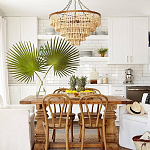 Круглая многоярусная люстра с круглыми деревянными подвесками Wooden Beads Chandelier Cream варинант исполнения - 1 | Loft Concept в Волгограде