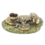 Подсвечник из бронзы и натурального камня змеевик Stone Candlestick варинант исполнения - 1 | Loft Concept в Волгограде