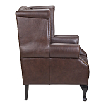 Кресло из натуральной кожи на 4-х деревянных ножках из массива бука Thomas Armchair brown варинант исполнения - 2 | Loft Concept в Волгограде