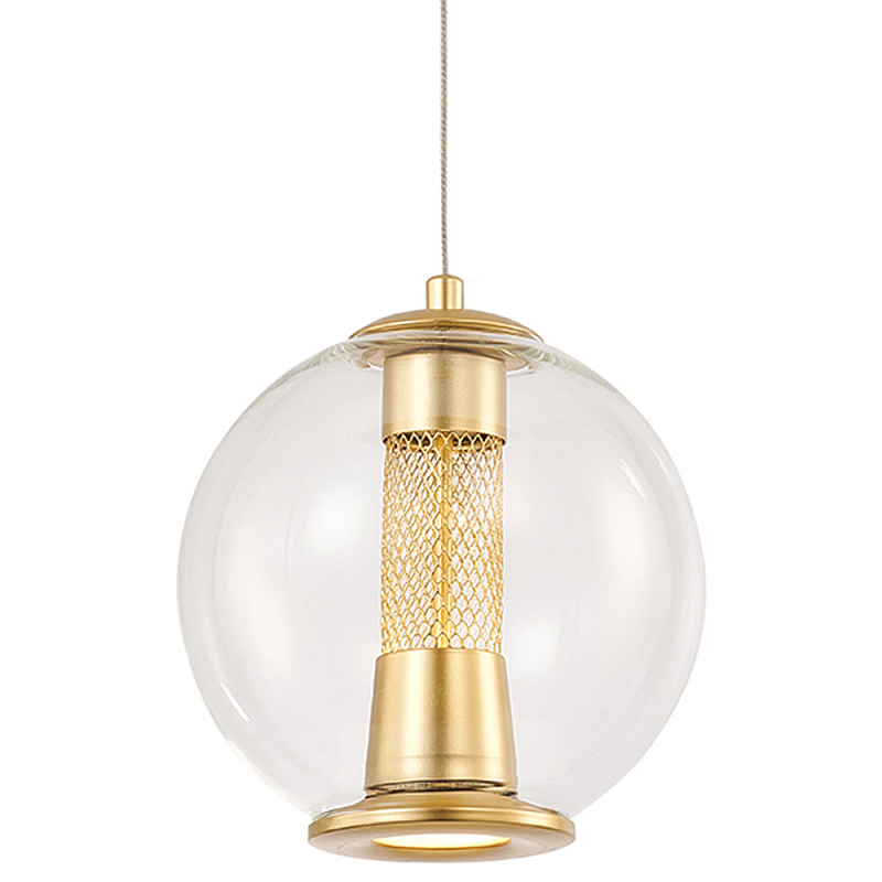 Подвесной светильник с плафоном в форме шара Inner Gleam Orb gold Прозрачное Стекло Золотой Подвесной светильник с плафоном в форме шара Inner Gleam Orb gold Прозрачное Стекло Золотой в Волгограде | Loft Concept