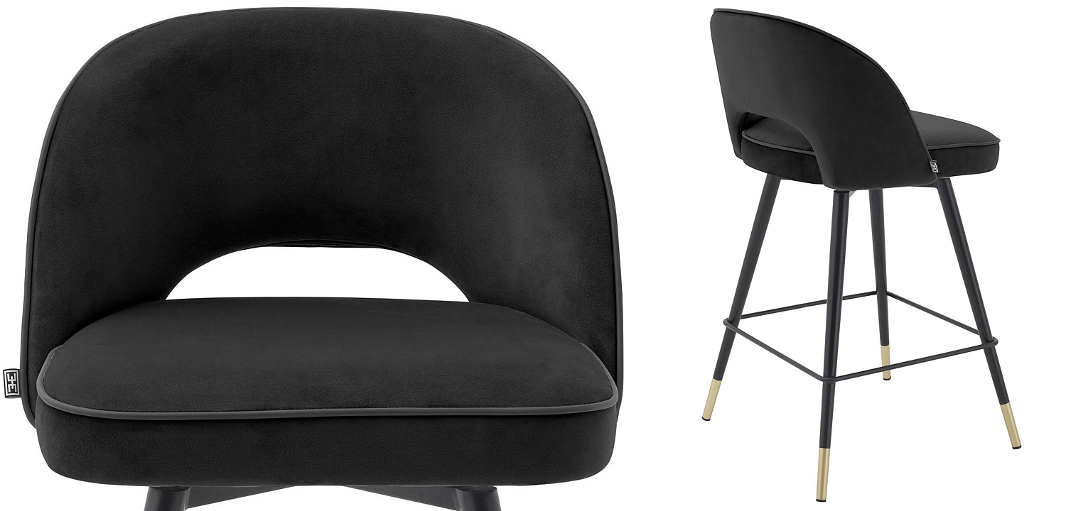 Комплект полубарных стульев Eichholtz Counter Stool Cliff set of 2 black Комплект полубарных стульев Eichholtz Counter Stool Cliff set of 2 black - Loft-Concept в Волгограде