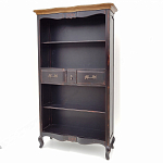 Стеллаж книжный из массива березы черного цвета с состаренным эффектом Vintage варинант исполнения - 2 | Loft Concept в Волгограде