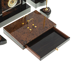 Настольный письменный набор с часами из природного камня обсидиана Royal Stone варинант исполнения - 4 | Loft Concept в Волгограде