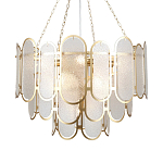 Люстра с многослойным эффектом из овальных элементов из непрозрачного стекла Conformation варинант исполнения - 1 | Loft Concept в Волгограде