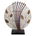 Настольная лампа из перламутра и дерева на подставке Indonesian Petal варинант исполнения - 1 | Loft Concept в Волгограде