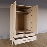 Шкаф платяной Primo с выдвижными ящиками шпон Черный дуб варинант исполнения - 4 | Loft Concept в Волгограде