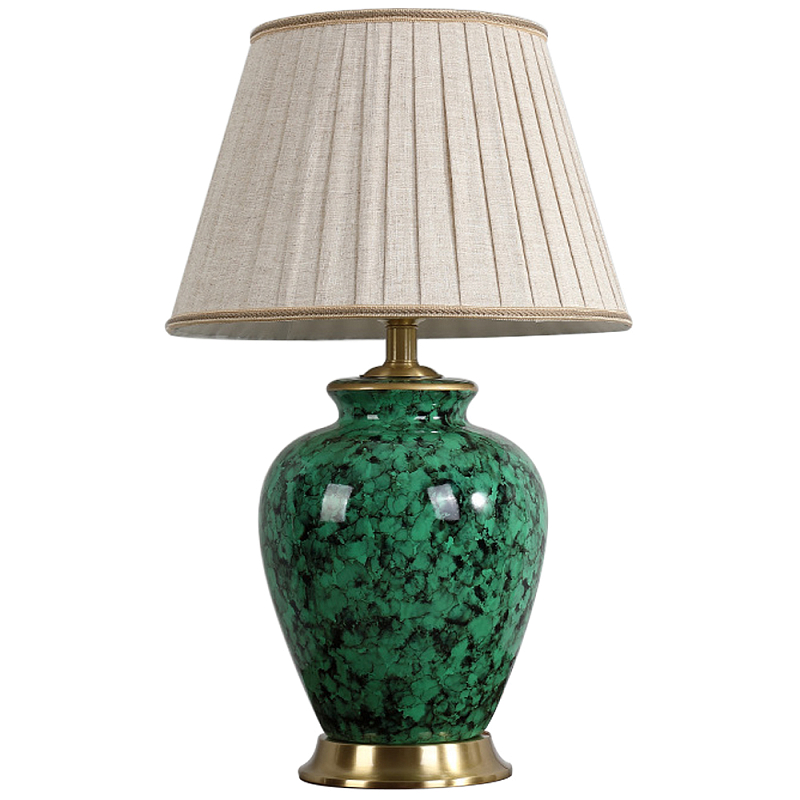 Настольная лампа с абажуром Beige Green Malachite Lampshade Зеленый Золотой Серый Настольная лампа с абажуром Beige Green Malachite Lampshade Зеленый Золотой Серый в Волгограде | Loft Concept