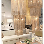 Люстра круглая трехъярусная из бахромы Milk Gradient Braided Fringe варинант исполнения - 4 | Loft Concept в Волгограде