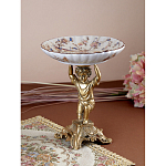 Чаша с цветочным орнаментом на ножке в виде бронзового ангела Eden Garden варинант исполнения - 5 | Loft Concept в Волгограде