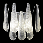 Бра с подвесками из рифленного стекла в форме капель на основании цвета хром Textured Glass варинант исполнения - 1 | Loft Concept в Волгограде