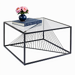 Журнальный стол черный с столешницей из прозрачного закаленного стекла Dynamics варинант исполнения - 2 | Loft Concept в Волгограде