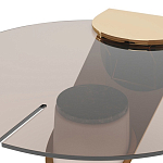 Дизайнерский журнальный стол с круглой столешницей из бронзированного стекла Honor Side Table варинант исполнения - 1 | Loft Concept в Волгограде