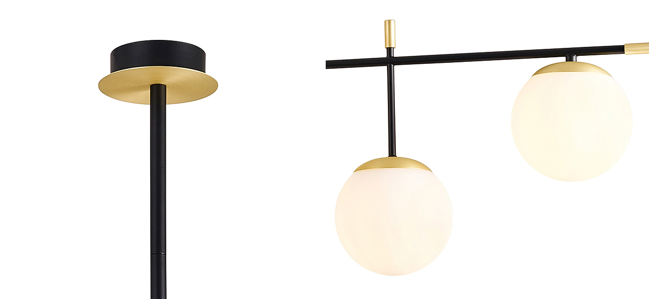 Люстра Черная с Золотом Spike Balls Hanging 9 Lamp Люстра Черная с Золотом Spike Balls Hanging 9 Lamp - Loft-Concept в Волгограде