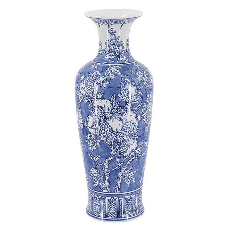 Ваза в китайском стиле Гранатовое дерево Blooming Pomegranate Голубой Белый в Волгограде | Loft Concept 