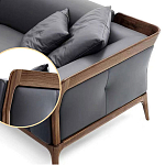 Диван двухместный c каркасом из массива дерева Double Sofa Made of Walnut Wood варинант исполнения - 2 | Loft Concept в Волгограде