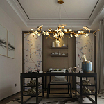 Люстра в виде золотой ветки с цветами и птичками Marvelous Garden варинант исполнения - 5 | Loft Concept в Волгограде