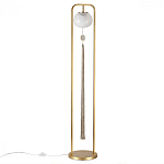 Торшер с шарообразным плафоном из белого стекла с подвеской из камня и длинной кисточкой Agatelle варинант исполнения - 1 | Loft Concept в Волгограде