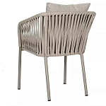 Стул серо-бежевый с декоративным плетением на спинке и подлокотниках Chair Weave варинант исполнения - 5 | Loft Concept в Волгограде