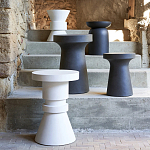 Приставной стол из искусственного камня Chess White варинант исполнения - 3 | Loft Concept в Волгограде