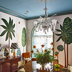 Обои с вышивкой ручной работы Mughal Trees Original colourway on linen варинант исполнения - 6 | Loft Concept в Волгограде