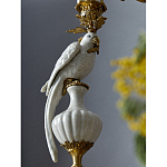 Подсвечник белый Попугай из фарфора с бронзовыми элементами Eden Garden варинант исполнения - 6 | Loft Concept в Волгограде