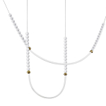 Подвесной светильник с 3-мя изогнутыми плафонами и белыми декоративными шариками PEARLS Suspension варинант исполнения - 1 | Loft Concept в Волгограде